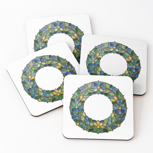 Item preview, Stained Glass Wreath Sticker | Circular Floral Window Art designed and sold by AillustriaAK.
