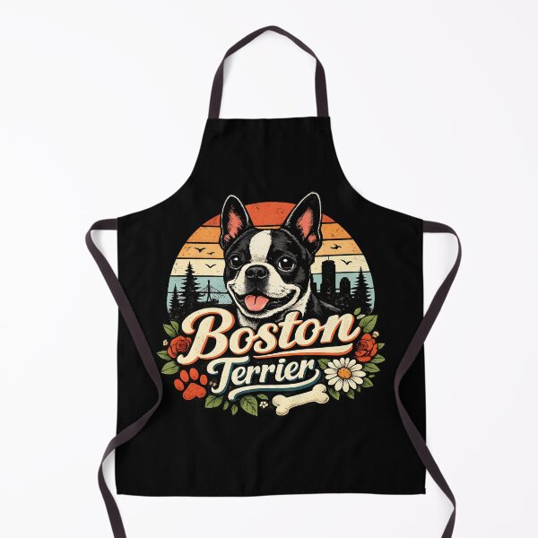 Item preview, Vintage Boston Terrier Sunset Floral Design designed and sold by blankTeeShirt.