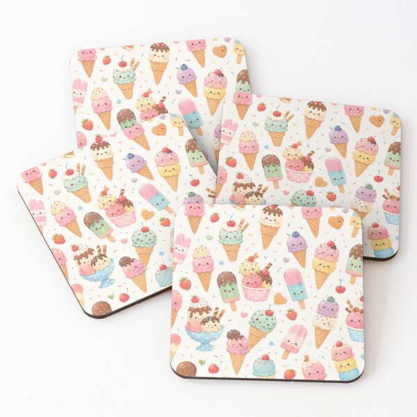 Item preview, Cute Kawaii Ice Cream Pattern designed and sold by 0606PM.