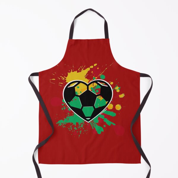 Artikelvorschau, Rot, grün und gelb gespritzt, Fußballherz entworfen und verkauft von artbyomega.