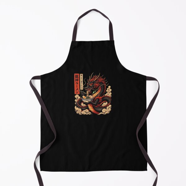 Item preview, Traditional Japanese Red Dragon Eating Ramen Noodles Art designed and sold by Vermanartist.