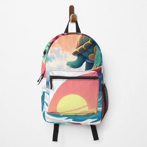Item preview, Cute Surfing Turtle Tropical Sunset Ocean Vibes designed and sold by Luna-Flow.