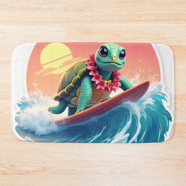 Item preview, Cute Surfing Turtle Tropical Sunset Ocean Vibes designed and sold by Luna-Flow.