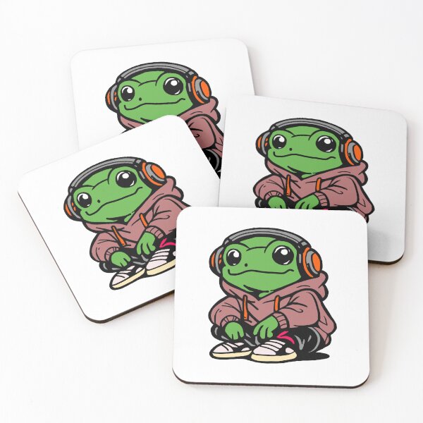 Item preview, Cute Frog DJ With Headphones Cartoon | Funny Gamer Frog Hoodie Style designed and sold by muhammadkhafidh.