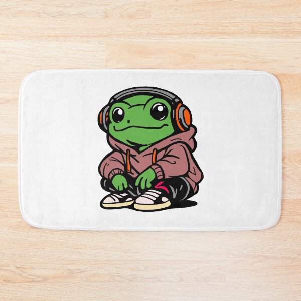 Item preview, Cute Frog DJ With Headphones Cartoon | Funny Gamer Frog Hoodie Style designed and sold by muhammadkhafidh.