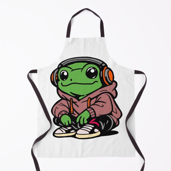 Item preview, Cute Frog DJ With Headphones Cartoon | Funny Gamer Frog Hoodie Style designed and sold by muhammadkhafidh.
