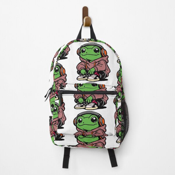 Item preview, Cute Frog DJ With Headphones Cartoon | Funny Gamer Frog Hoodie Style designed and sold by muhammadkhafidh.