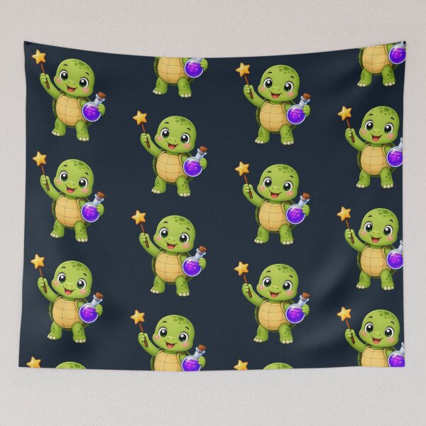 Item preview, Cute Kawaii Wizard Turtle With Magic Wand designed and sold by Seculinator.