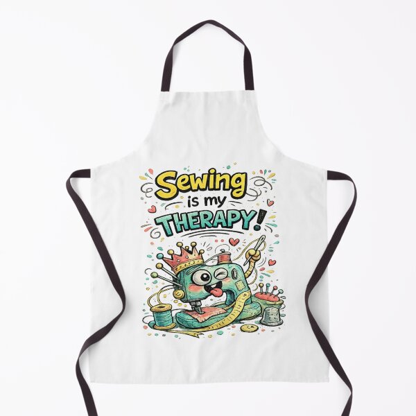 Item preview, Sewing Is My Therapy | Funny Retro Vintage Sewing Cartoon designed and sold by EverStitchStudio ★★★★★.