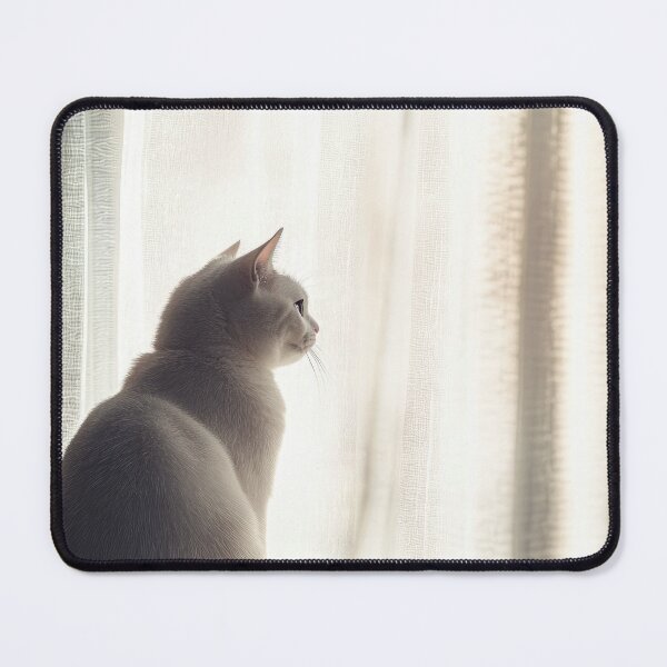 Item preview, Gentle White Cat Gazing Out Window in Soft Morning Light Aesthetic designed and sold by Drissakembili.