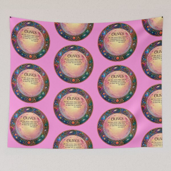 Item preview, Olive Tree Wisdom Inspirational Quote Celestial Moon Art designed and sold by Fatomfatom.