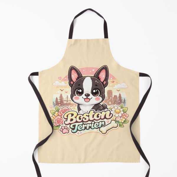 Item preview, Boston Terrier Blossom Sunset – Cute Kawaii Dog Lover Design designed and sold by blankTeeShirt.