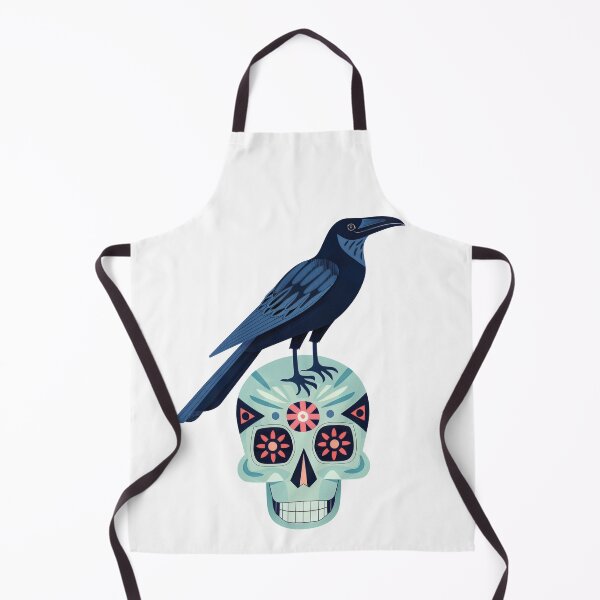 Item preview, Scandinavian Folk Art, Raven Standing On a Skull designed and sold by xiao xuans.