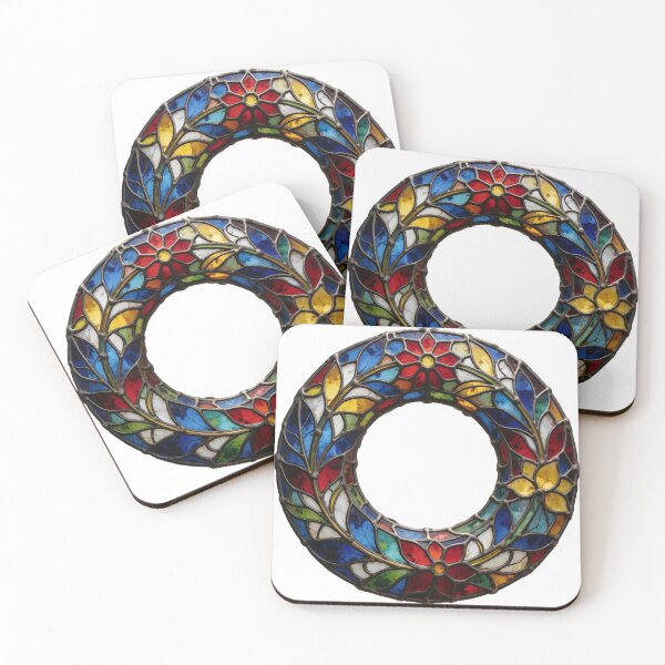 Item preview, Stained Glass Wreath Sticker | Circular Floral Window Art designed and sold by AillustriaAK.
