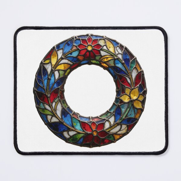 Item preview, Stained Glass Wreath Sticker | Circular Floral Window Art designed and sold by AillustriaAK.