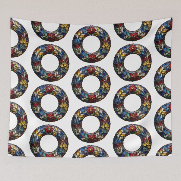 Item preview, Stained Glass Wreath Sticker | Circular Floral Window Art designed and sold by AillustriaAK.