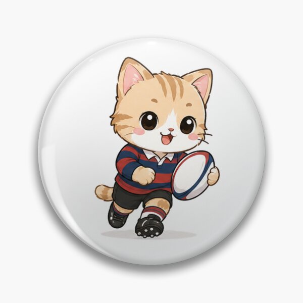 Item preview, Cute Chibi Cat Playing Rugby Sport designed and sold by  Cat Lady.