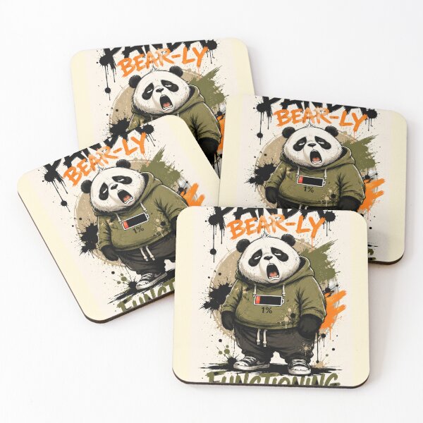 Item preview, Panda Bearly Functioning Funny Art designed and sold by BagFactoryUK.