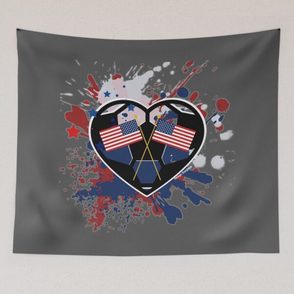 Item preview, USA Flags Soccer Heart designed and sold by artbyomega.