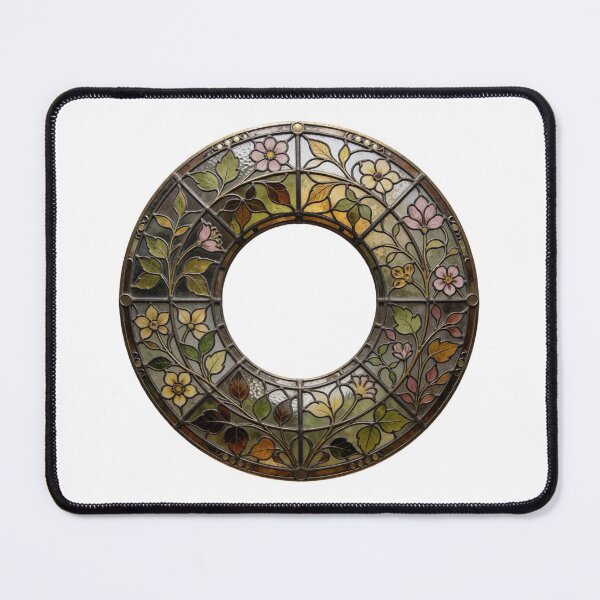 Item preview, Stained Glass Wreath Sticker | Circular Floral Window Art designed and sold by AillustriaAK.