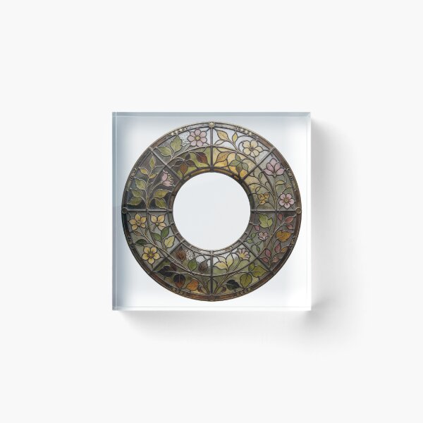 Item preview, Stained Glass Wreath Sticker | Circular Floral Window Art designed and sold by AillustriaAK.