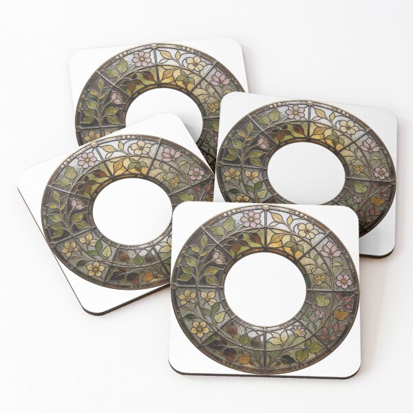 Item preview, Stained Glass Wreath Sticker | Circular Floral Window Art designed and sold by AillustriaAK.