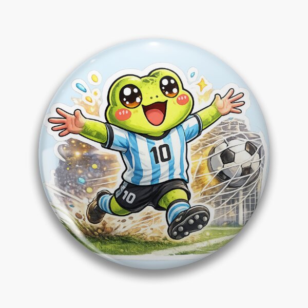 Item preview, Number 10 Football Frog Sticker ⚽ | Kawaii Soccer Champion Celebration | Cute World Football Fan Art designed and sold by Moss & Moon Studio.