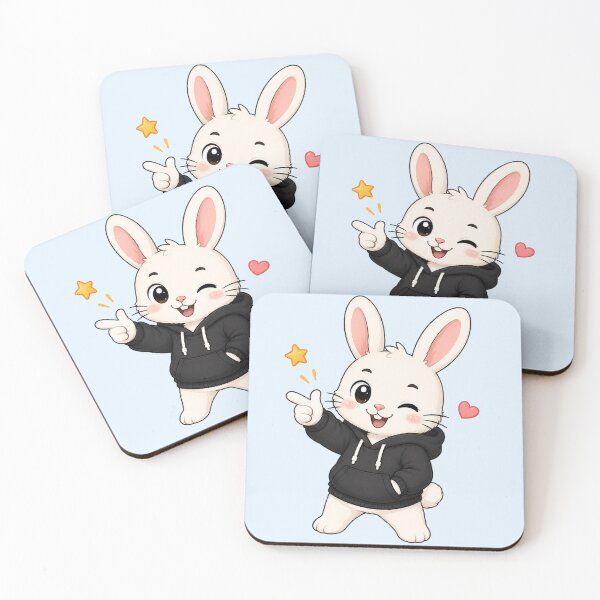 Item preview, Cute Kawaii Bunny Rabbit Wearing Hoodie designed and sold by Seculinator.