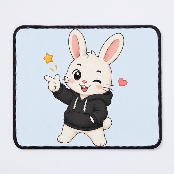 Item preview, Cute Kawaii Bunny Rabbit Wearing Hoodie designed and sold by Seculinator.