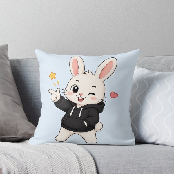 Item preview, Cute Kawaii Bunny Rabbit Wearing Hoodie designed and sold by Seculinator.