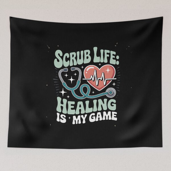 Item preview, Scrub Life Healing Is My Game Nurse Healthcare Shirt designed and sold by Raw Tigers.