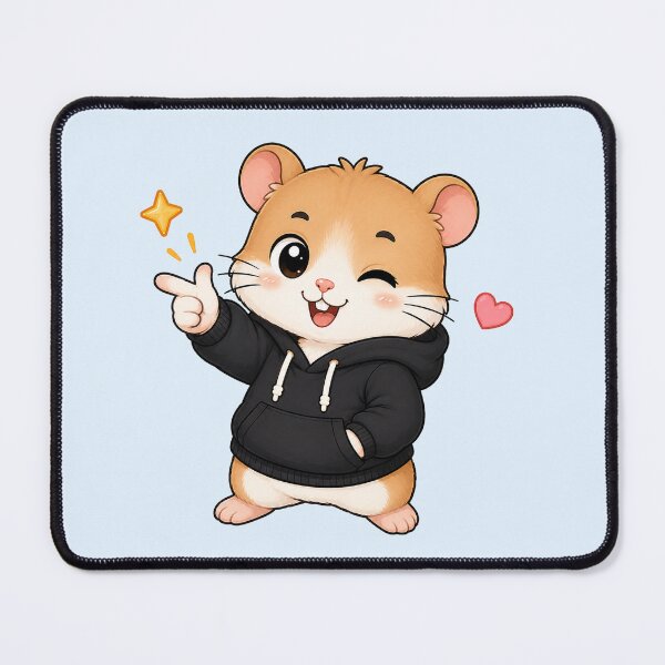 Item preview, Cute Kawaii Hamster Wearing Hoodie designed and sold by Seculinator.