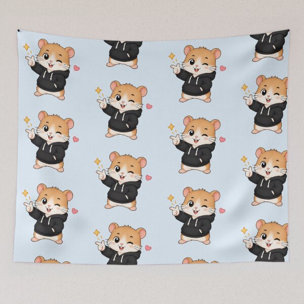 Item preview, Cute Kawaii Hamster Wearing Hoodie designed and sold by Seculinator.