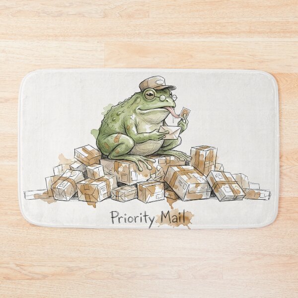 Item preview, Priority Mail: Funny Frog Postman Illustration designed and sold by SoulPT.