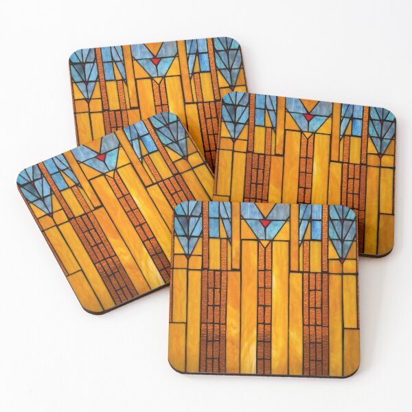 Artikelvorschau, Buntglas im Prairie-Stil von Frank Lloyd Wright entworfen und verkauft von BlueLineLAX.