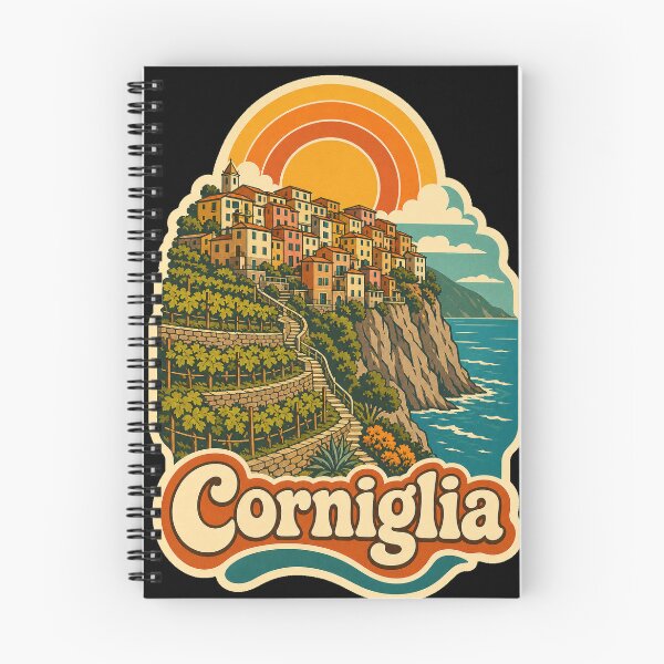 Item preview, Corniglia Italy Travel Souvenir - Retro Illustration designed and sold by VisualArtsOasis.
