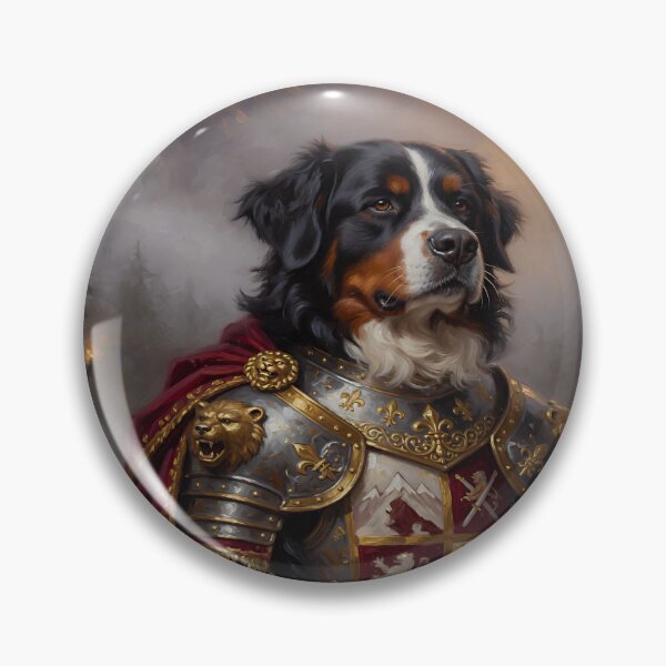 Item preview, Noble Bernese Mountain Dog Knight Portrait designed and sold by cr6zym1nd.