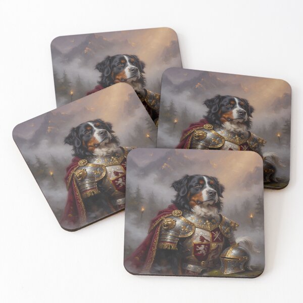 Item preview, Noble Bernese Mountain Dog Knight Portrait designed and sold by cr6zym1nd.