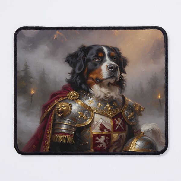 Item preview, Noble Bernese Mountain Dog Knight Portrait designed and sold by cr6zym1nd.