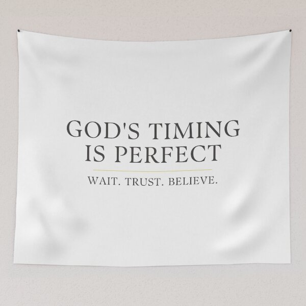 Item preview, God’s Timing Is Perfect | Faith Waiting Season Christian Typography Design designed and sold by For His  Glory.