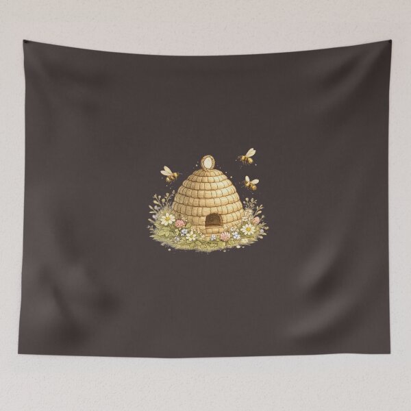 Item preview, Bee Skep Wildflower Botanical Cottagecore designed and sold by MagicMakerPh⭐⭐⭐⭐⭐.