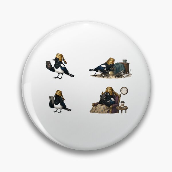 Item preview, Smartphone Addict Noble Chorangi Magpie Sticker Set | Funny Korean Folk Satire designed and sold by K-Tradition.