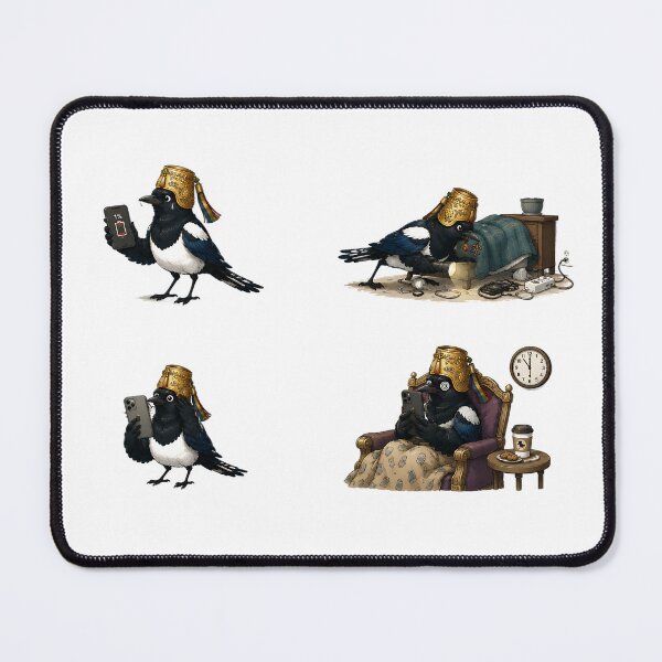 Item preview, Smartphone Addict Noble Chorangi Magpie Sticker Set | Funny Korean Folk Satire designed and sold by K-Tradition.