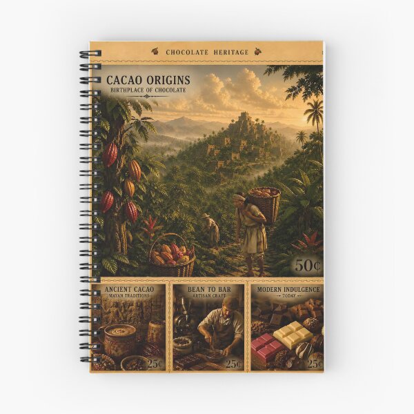 Item preview, Food heritage collection-Vintage Cacao Origins Chocolate Heritage Art Print designed and sold by Easternpantry.