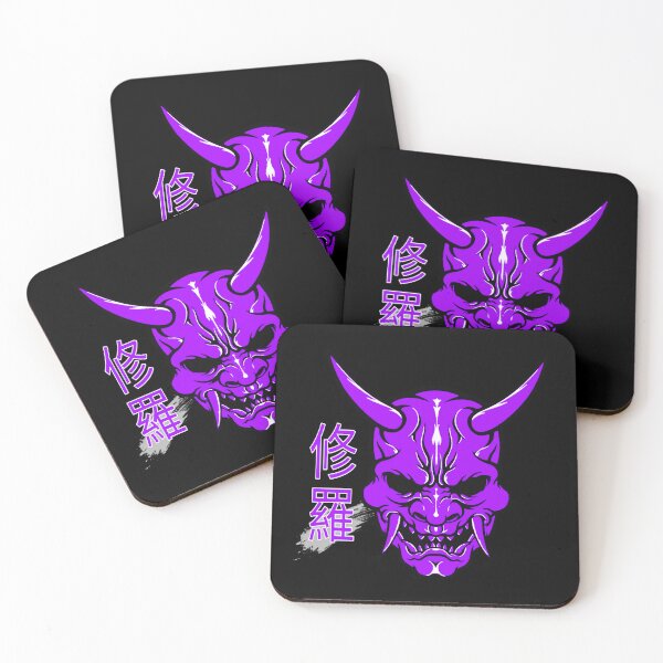 Item preview, Purple Oni  Mask Japanese Artwork  designed and sold by StyleBloomes.
