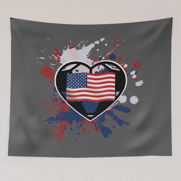 Item preview, USA Flag Soccer Heart designed and sold by artbyomega.