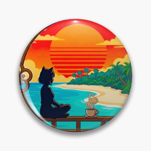 Item preview, Anime  yoga Girl Watching Tropical Island Sunset designed and sold by BLUESKY11a.