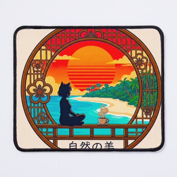 Item preview, Anime  yoga Girl Watching Tropical Island Sunset designed and sold by BLUESKY11a.