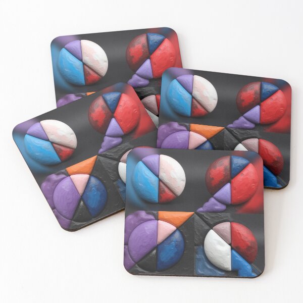 Item preview, broken circles plaster C colorful geometric abstract design designed and sold by SmashingDeals.