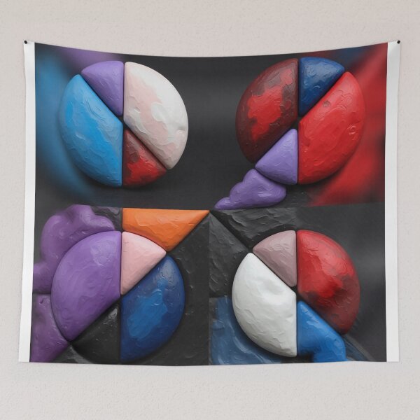 Item preview, broken circles plaster C colorful geometric abstract design designed and sold by SmashingDeals.